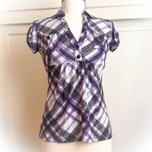 Plaid Button-Up Women's Top